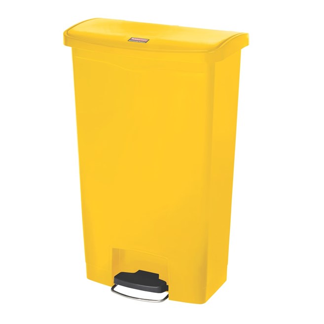 The Rubbermaid Commercial Slim Jim® Step-On Container features a slim profile and footprint to fit in tightest spaces. Slim Jim® Step-On containers are constructed with premium-quality materials and meet the needs of any environment with efficiency, safety, and durability.