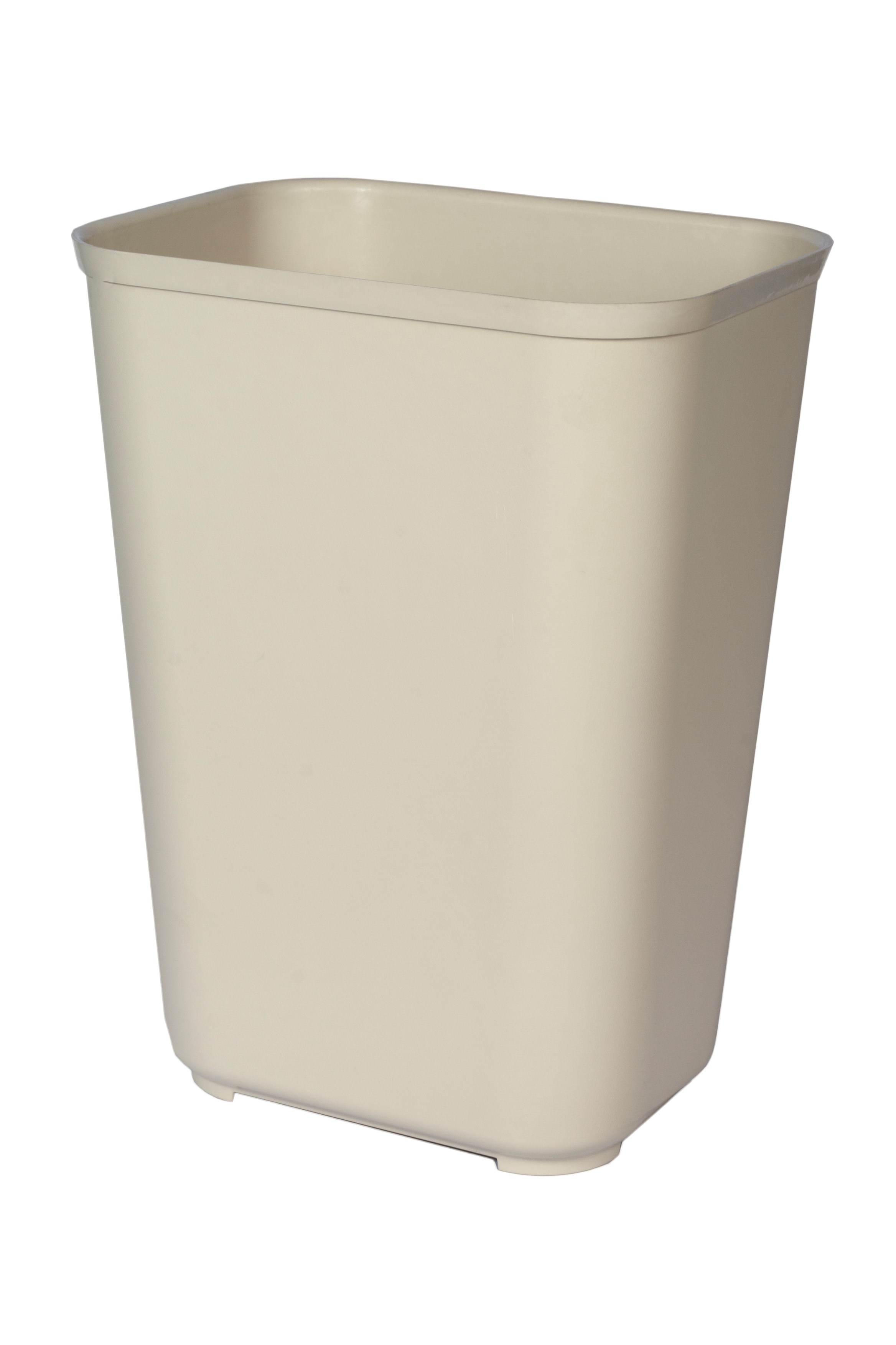 De vuurbestendige afvalemmer van Rubbermaid Commercial heeft een eigentijdse vorm en is UL-gecertificeerd.