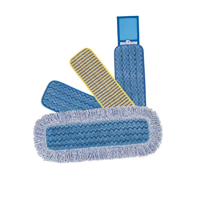 I mop per pulizia a umido in microfibra HYGEN™ Rubbermaid Commercial sono realizzati in fibre miste di nylon e poliestere di alta qualità che garantiscono prestazioni ineguagliabili.
