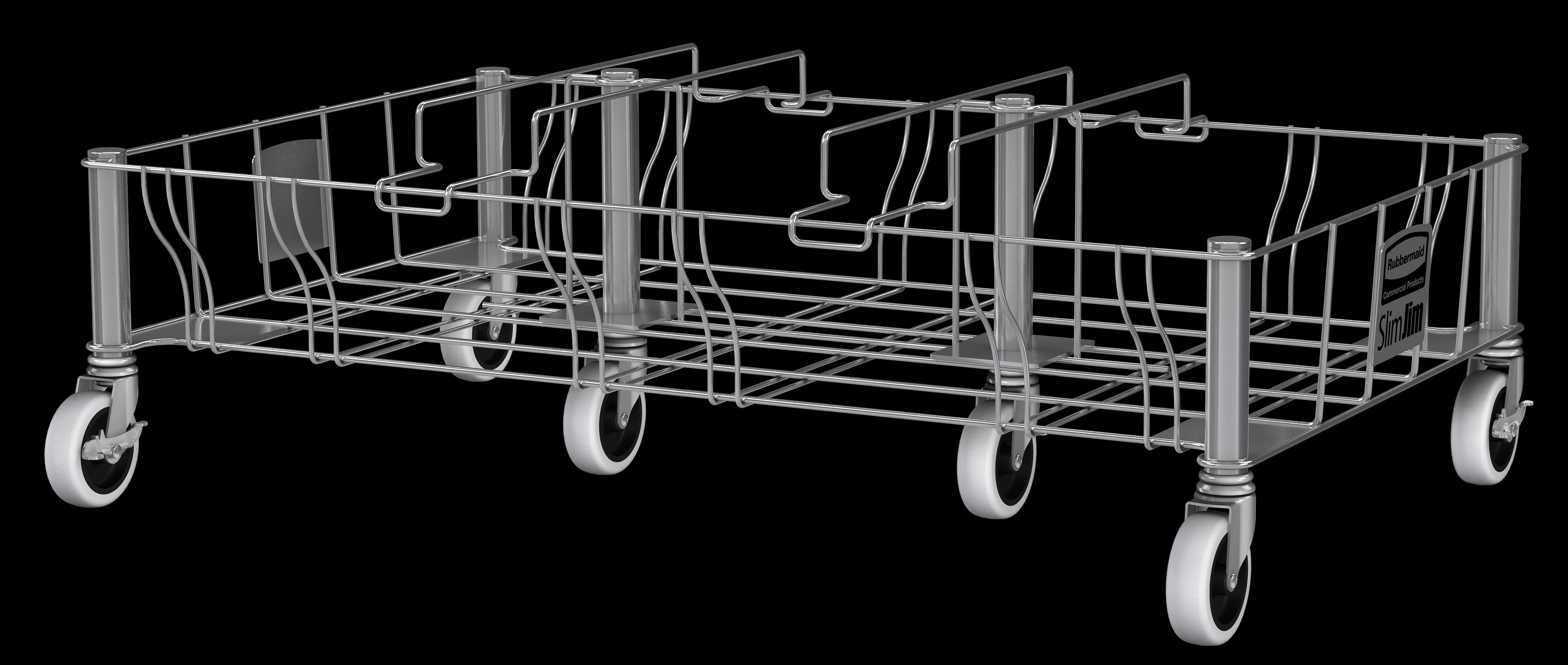 Slim Jim® Stainless Steel Triple Dolly is designed to support and transport Vented Slim Jim® containers smoothly and efficiently through any commercial facility.