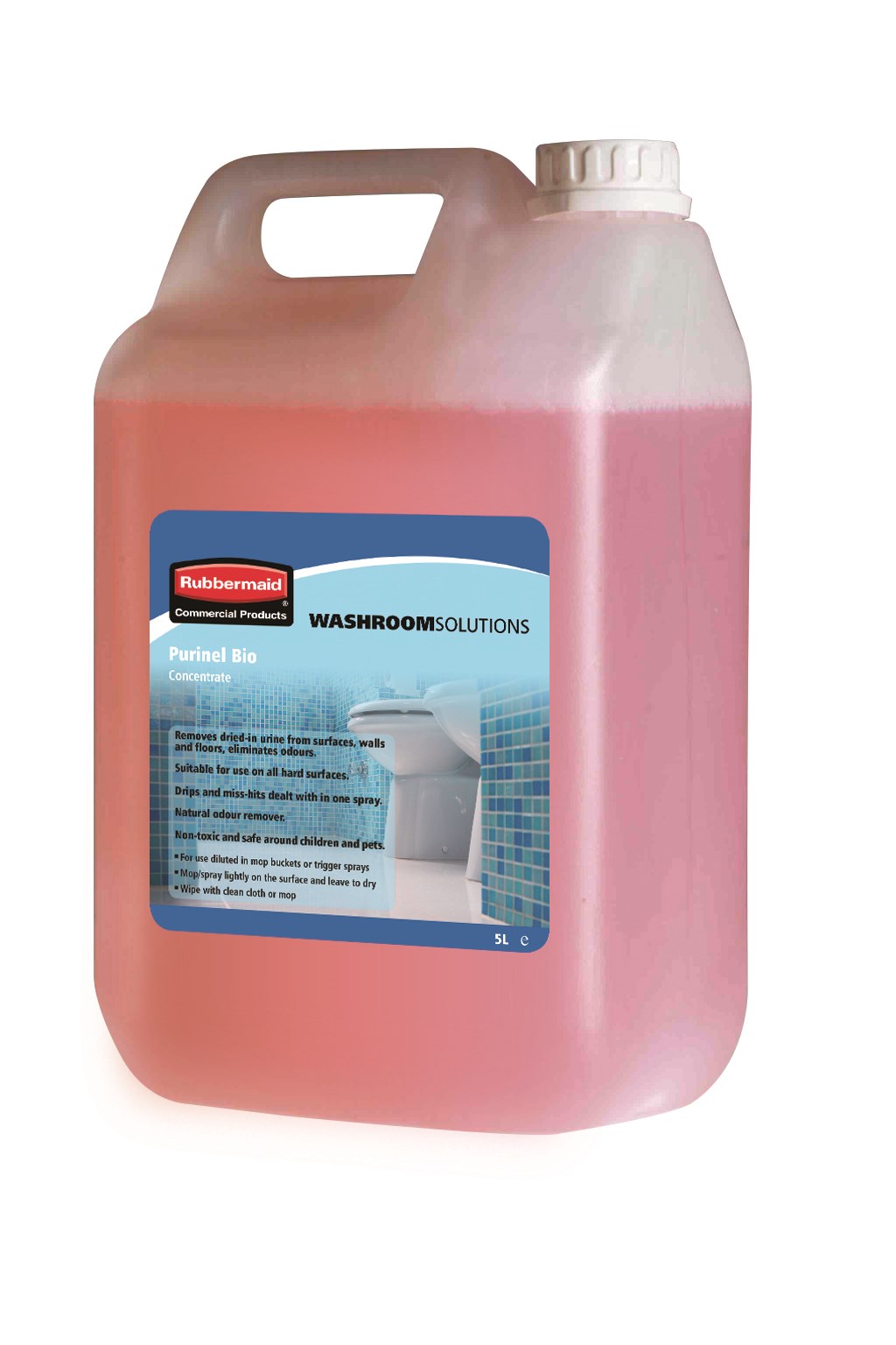 Purinel Bio is a hard surface cleaner combining cleaning with odour removal and helps to control the growth of microorganisms. Features biodegradeable surfactants, friendly bacterias and fresh fragrance to remove the biofilm, source of organic waste build-up and odours hidden deep in floor and wall grout lines.
