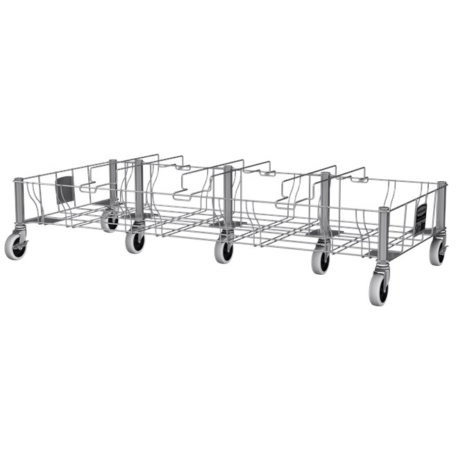 Slim Jim® Stainless Steel Quadruple Dolly is designed to support and transport Vented Slim Jim® containers smoothly and efficiently through any commercial facility.