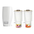 Convenient TCell 1.0 Starter Pack with one white dispenser, one Energizing Spa refill and one Floral Blaze refill. Ideal fragrances for out of washroom environments (office space, hospitality or entertainment facilities).