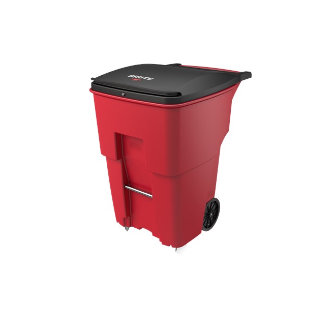 The Rubbermaid Commercial Medical Waste Rollouts with Casters are designed for use in the healthcare industry. Locking lids keep regulated medical waste secure, smooth contours make cleaning easier, and front swivel casters enable balanced maneuverability.