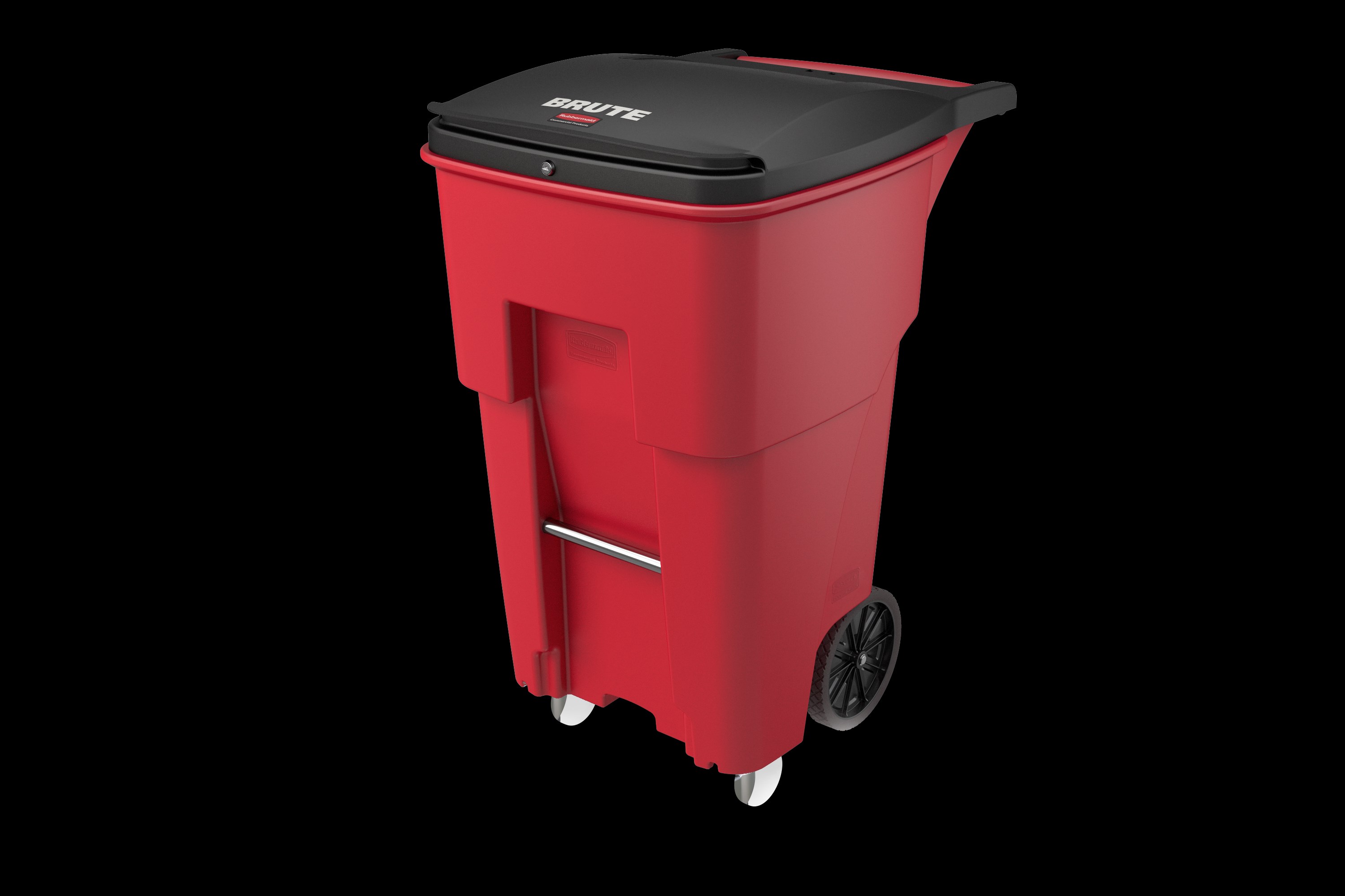 The Rubbermaid Commercial Medical Waste Rollouts with Casters are designed for use in the healthcare industry. Locking lids keep regulated medical waste secure, smooth contours make cleaning easier, and front swivel casters enable balanced maneuverability.