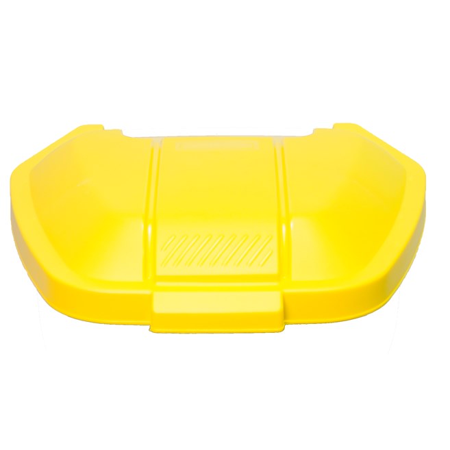 Couvercle jaune pour bac roulant