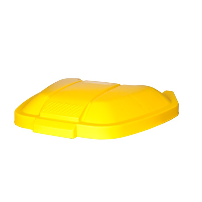 Couvercle jaune pour bac roulant
