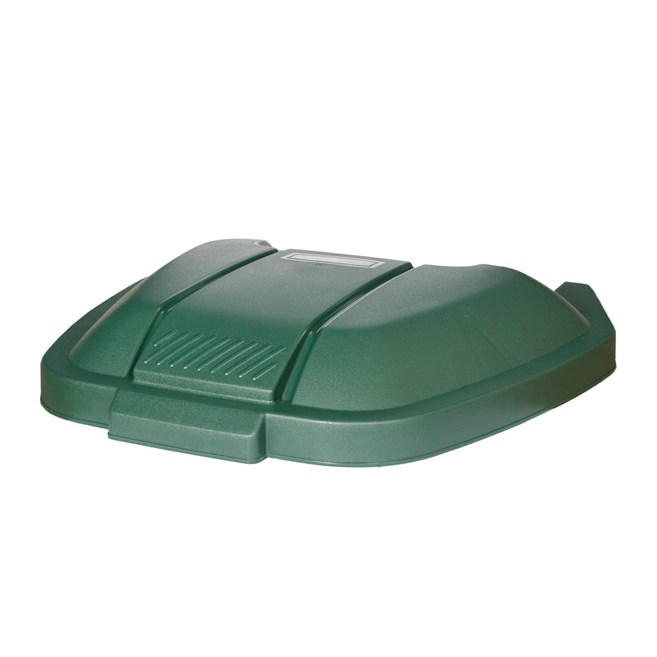 Couvercle vert pour bac roulant