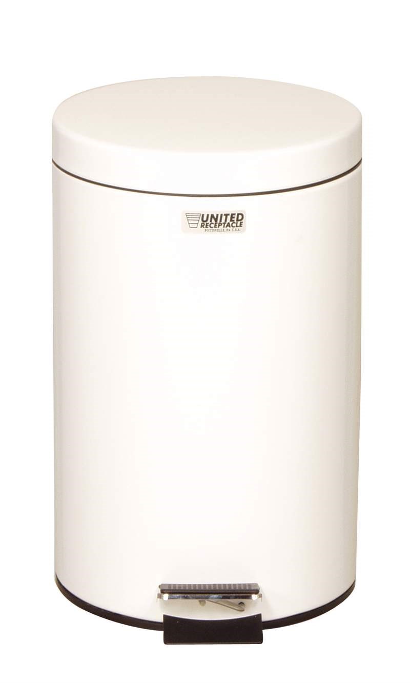 Hands-free foot pedal opens self-closing lid