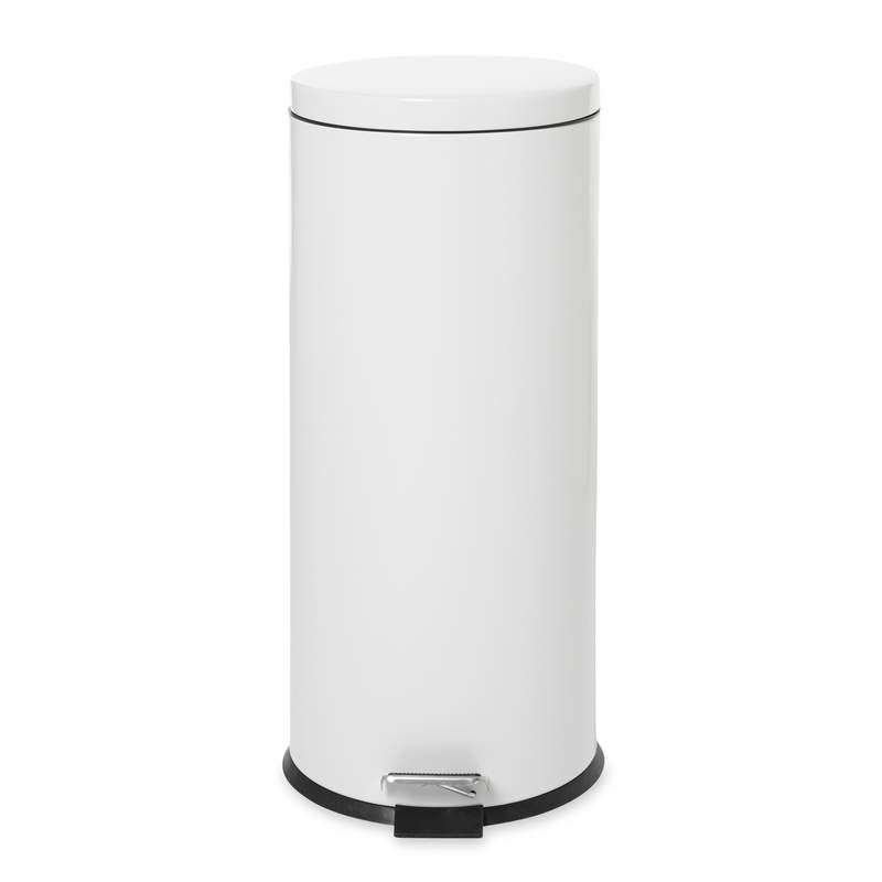 Das handfrei zu bedienende Fußpedal öffnet den selbst schließenden Deckel