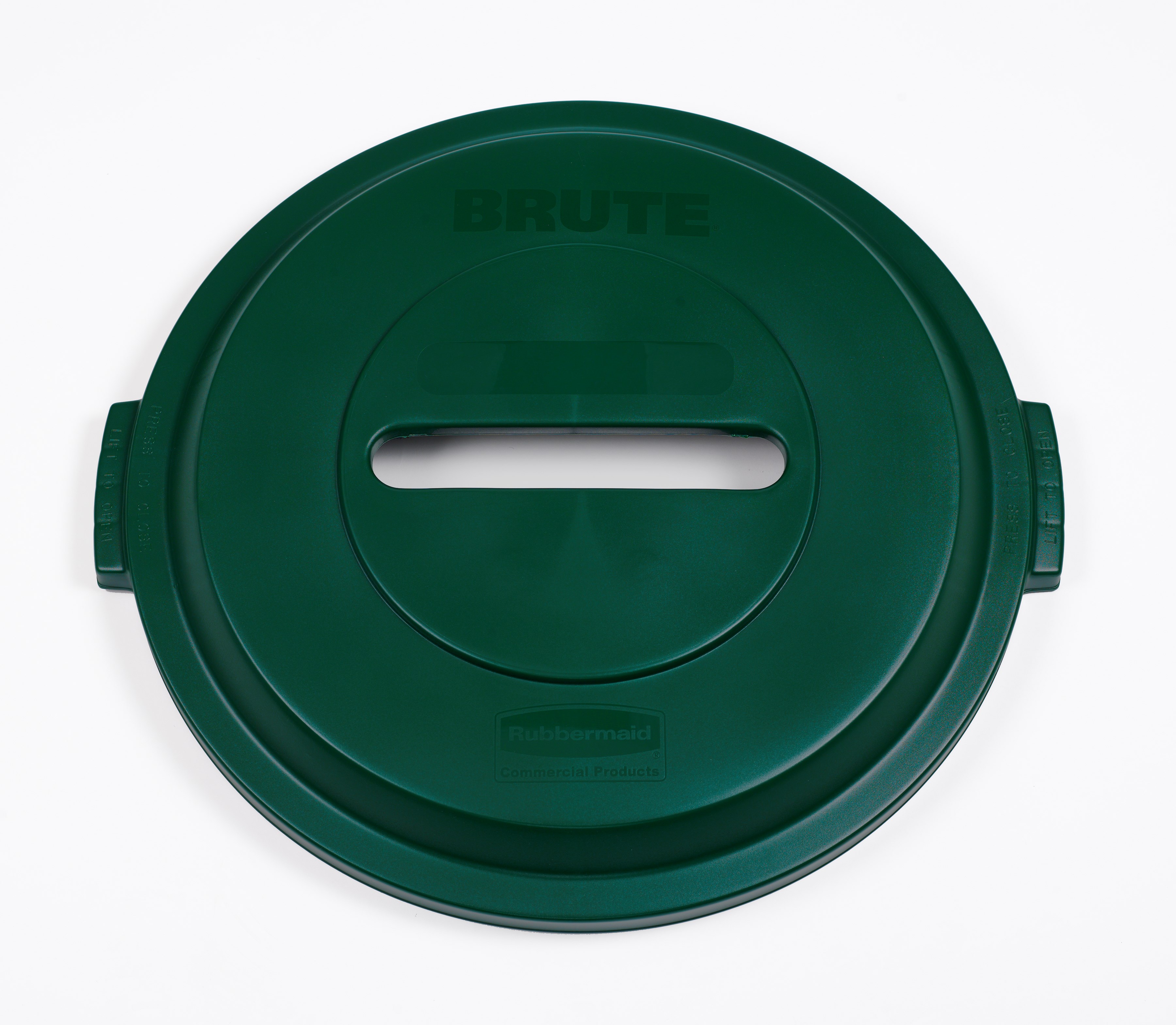 The Rubbermaid Commercial Recycling Lids for BRUTE® containers feature all-plastic, commercial-grade construction that won't rust, chip, or peel.