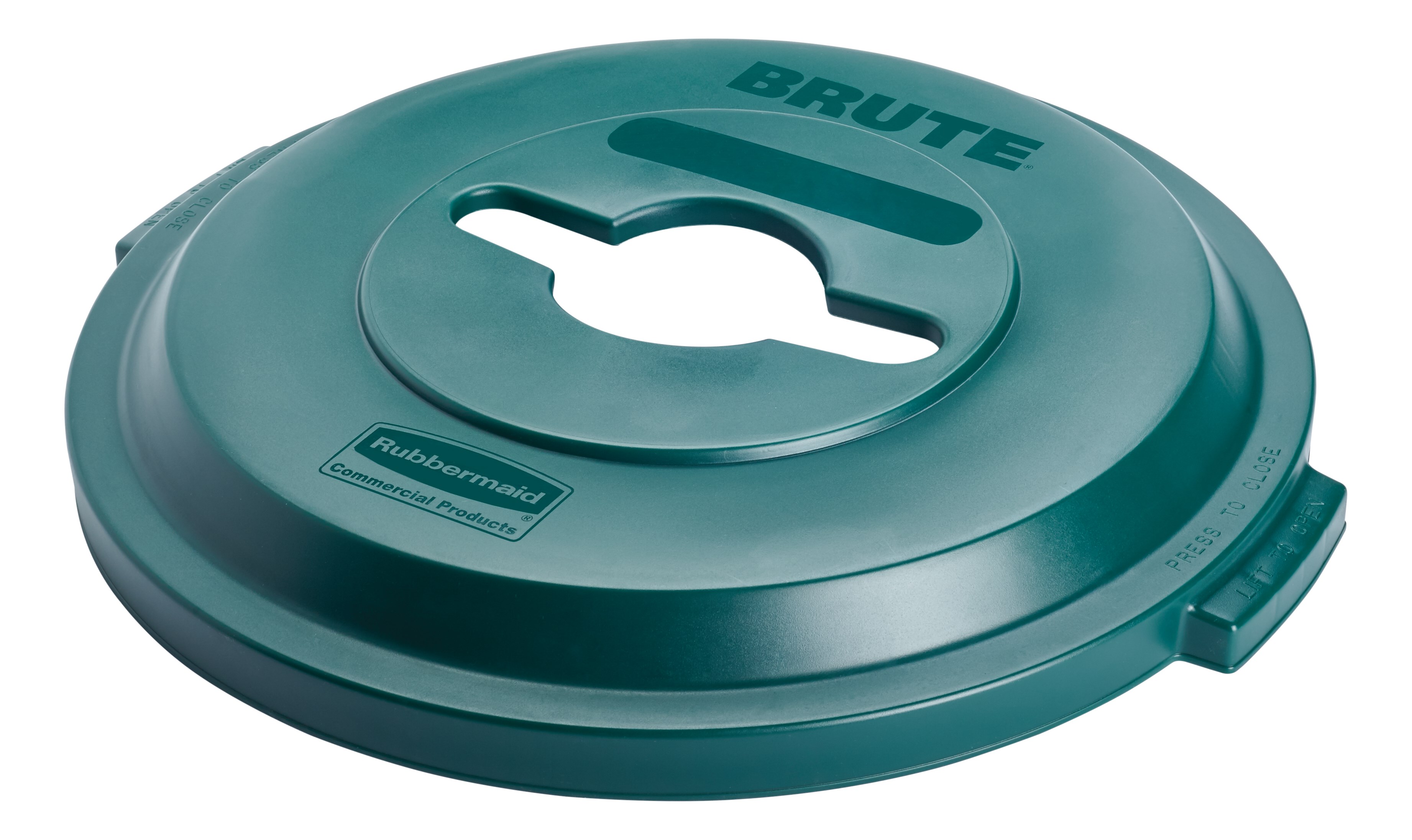 The Rubbermaid Commercial Recycling Lids for BRUTE® containers feature all-plastic, commercial-grade construction that won't rust, chip, or peel.