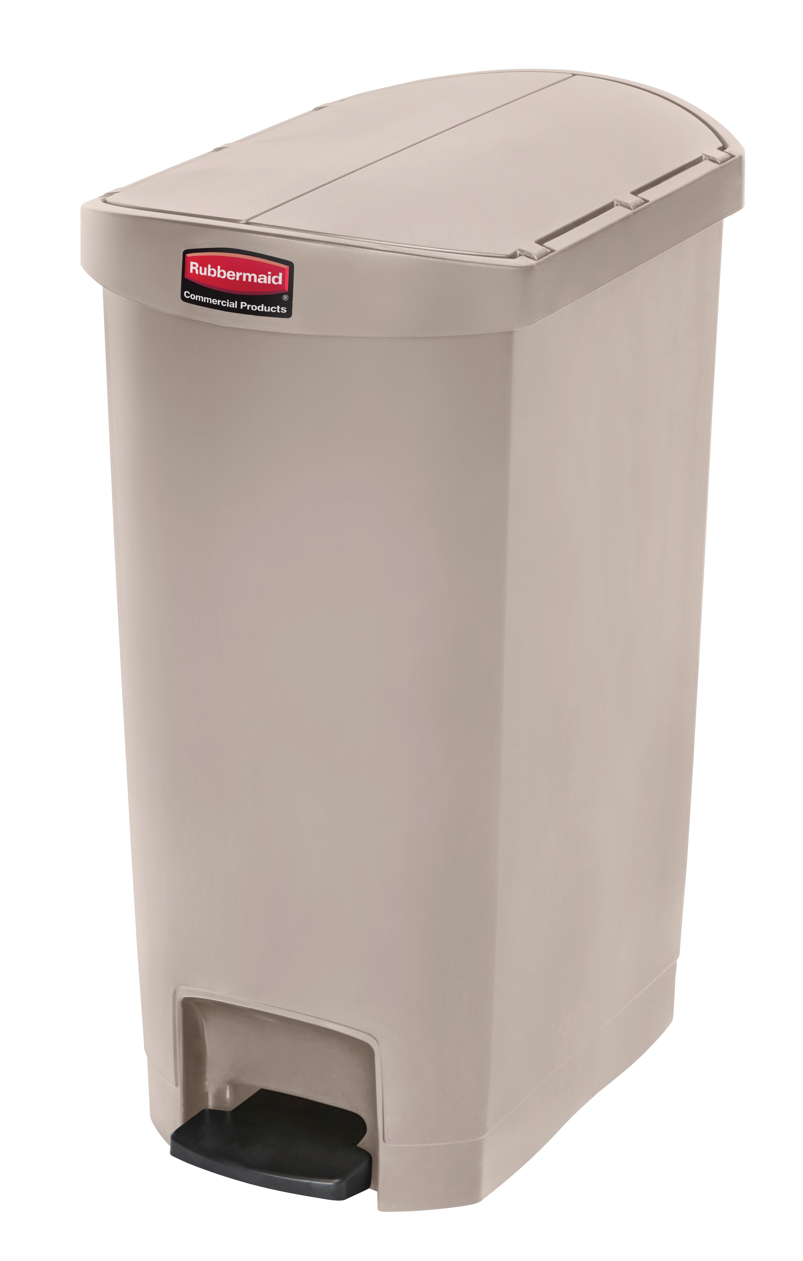 The Rubbermaid Commercial Streamline®  Step-On Container features a slim profile and small footprint to fit in tightest spaces. Streamline®  Step-On containers are constructed with premium-quality materials and meet the needs of any environment with efficiency, safety, and durability.