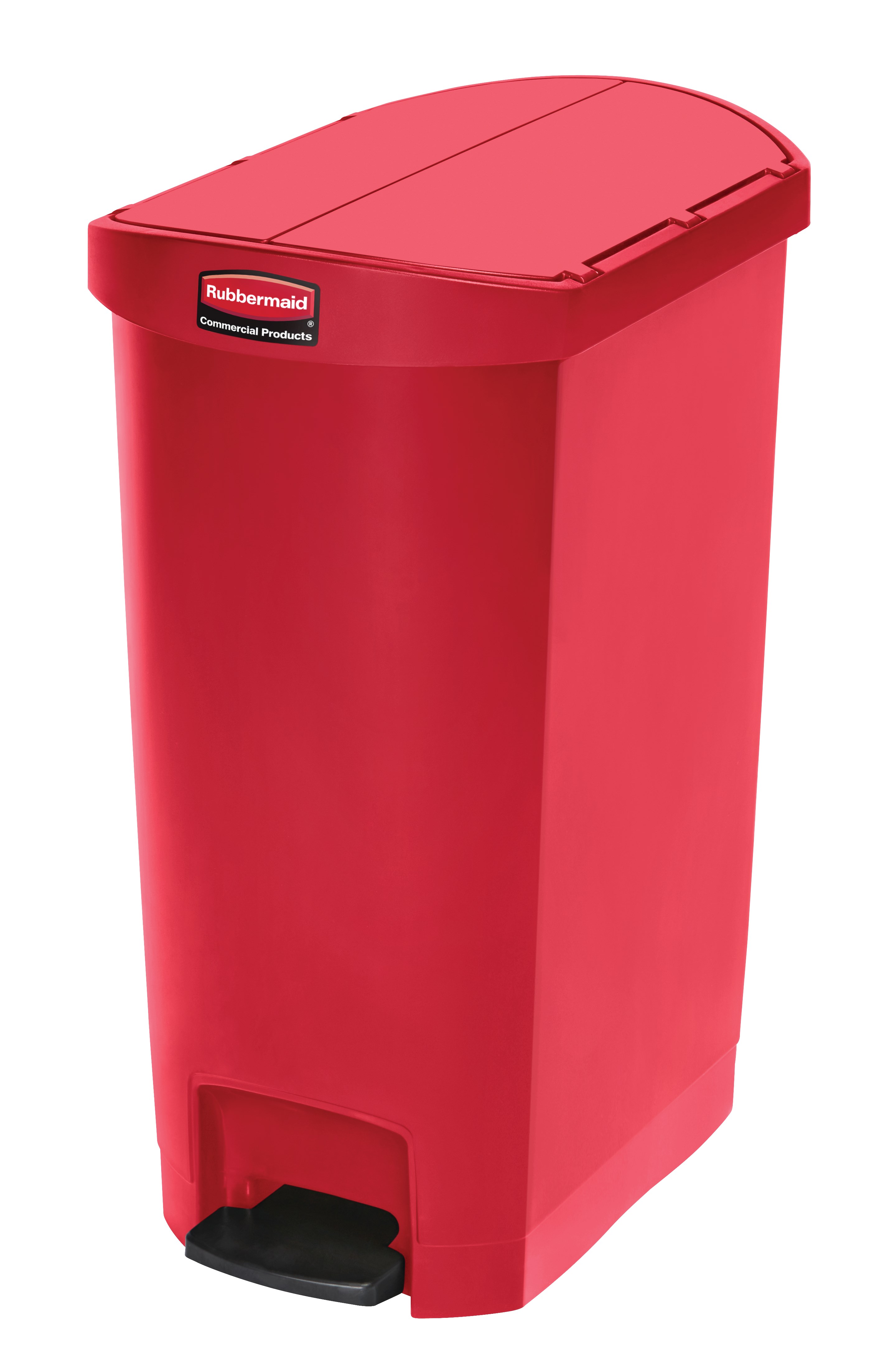 The Rubbermaid Commercial Streamline®  Step-On Container features a slim profile and small footprint to fit in tightest spaces. Streamline®  Step-On containers are constructed with premium-quality materials and meet the needs of any environment with efficiency, safety, and durability.