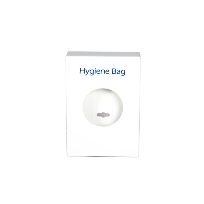 Discrete and convenient personal sanitary bag dispenser.