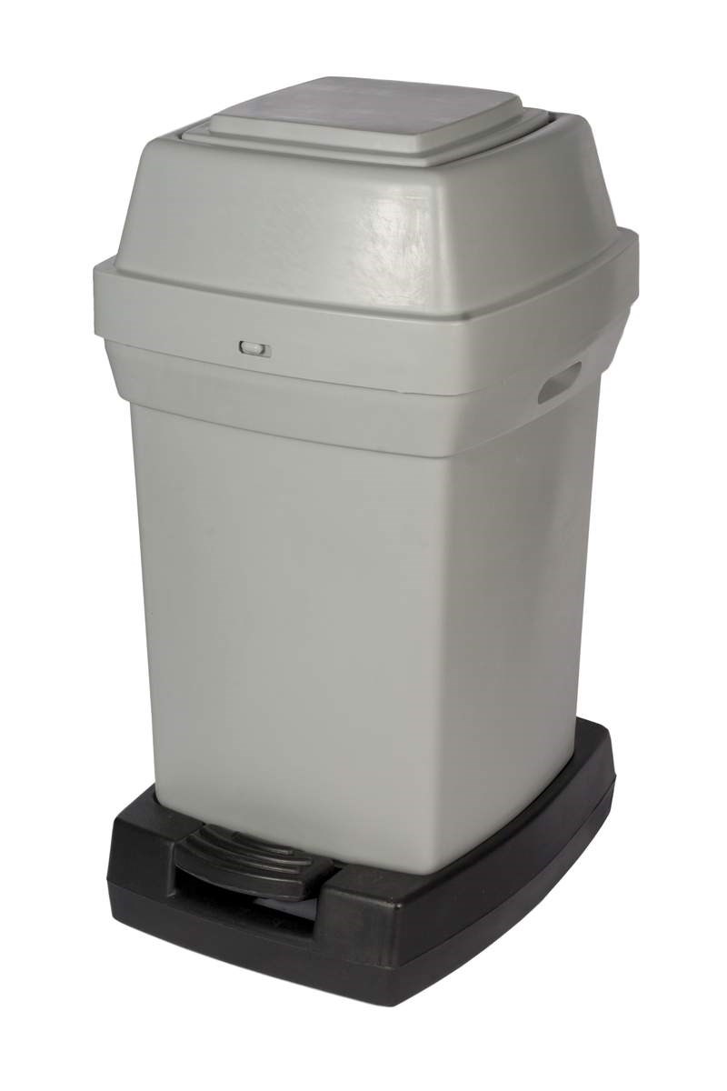High capacity bins for disposing of used nappies. Convenient touch-free pedal operation.