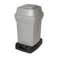 High capacity bins for disposing of used nappies. Convenient touch-free pedal operation.