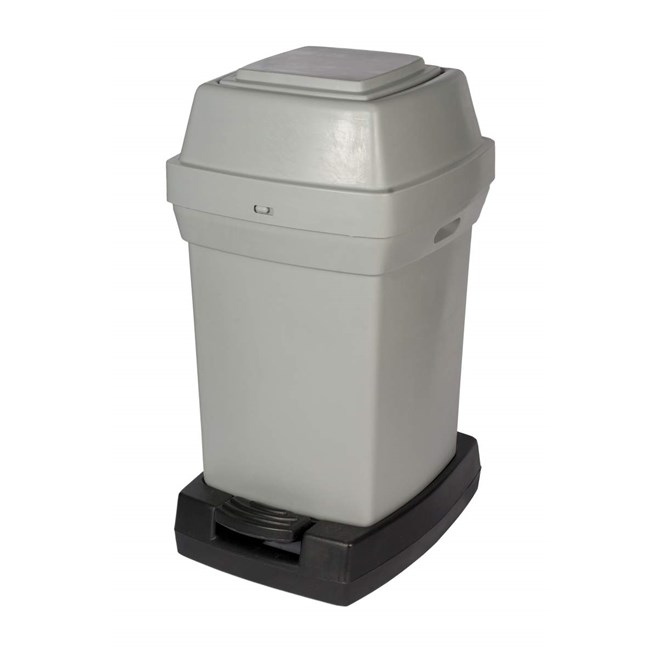 High capacity bins for disposing of used nappies. Convenient touch-free pedal operation.