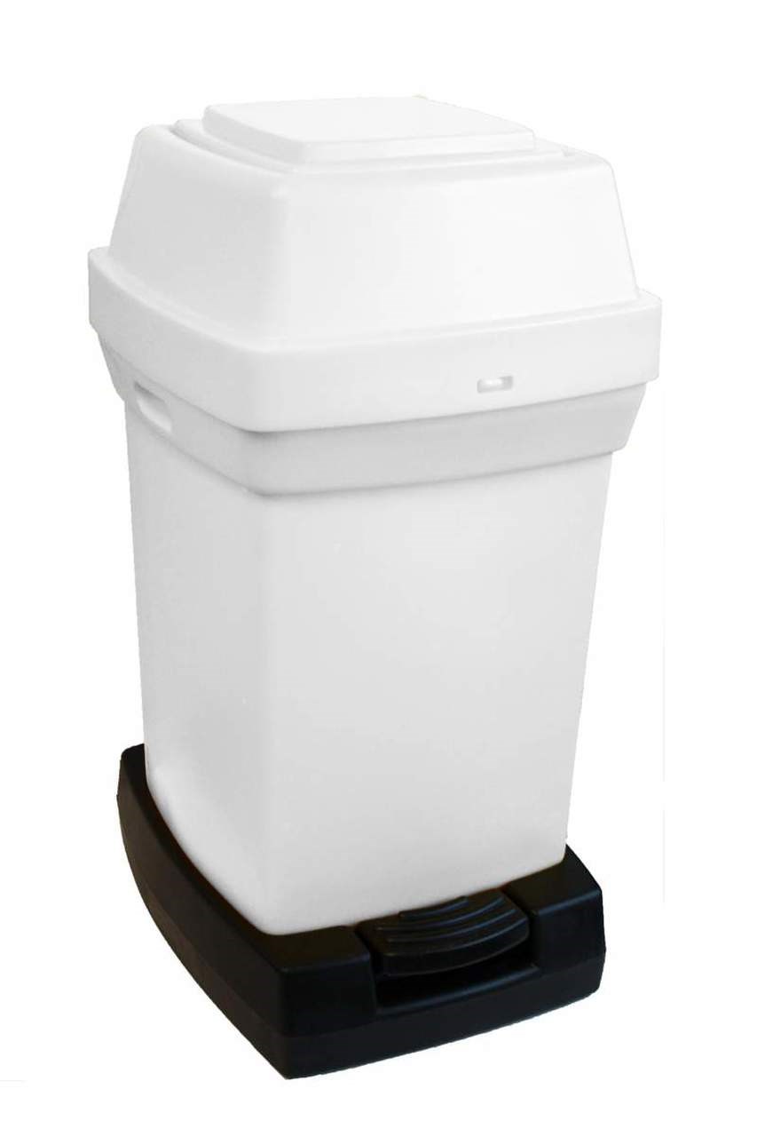 High capacity bins for disposing of used nappies. Convenient touch-free pedal operation.