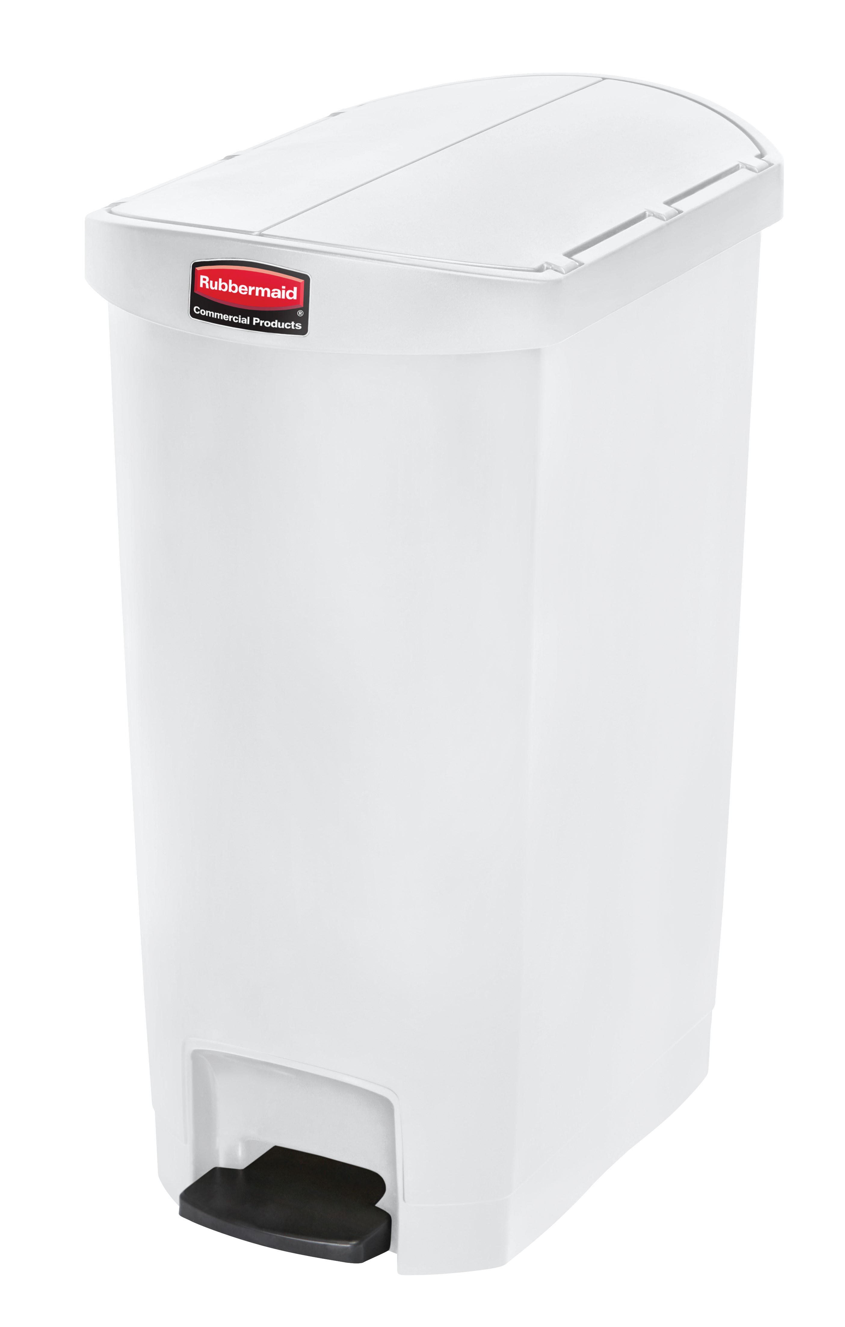 The Rubbermaid Commercial Streamline®  Step-On Container features a slim profile and small footprint to fit in tightest spaces. Streamline®  Step-On containers are constructed with premium-quality materials and meet the needs of any environment with efficiency, safety, and durability.