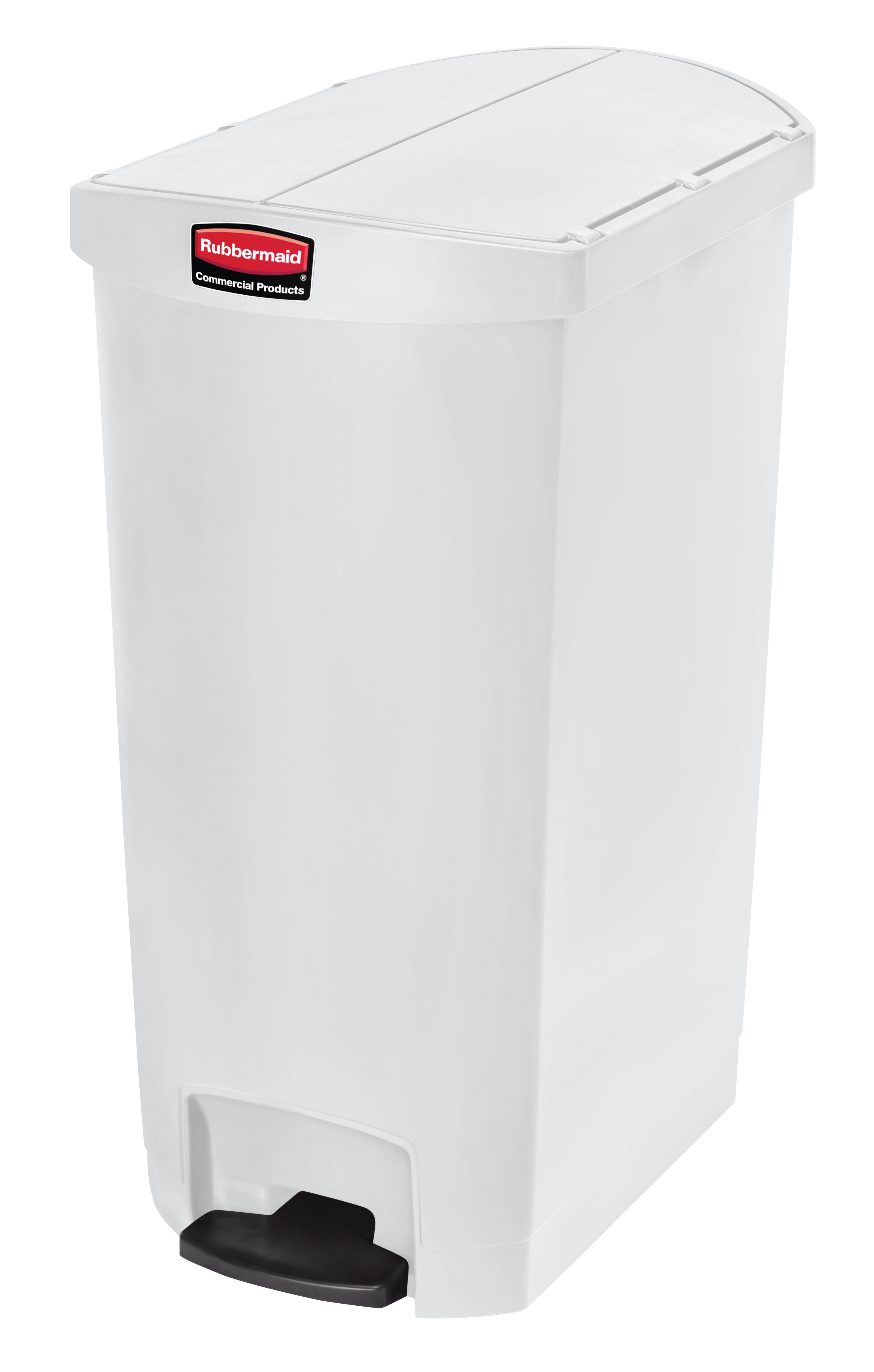 The Rubbermaid Commercial Streamline®  Step-On Container features a slim profile and small footprint to fit in tightest spaces. Streamline®  Step-On containers are constructed with premium-quality materials and meet the needs of any environment with efficiency, safety, and durability.