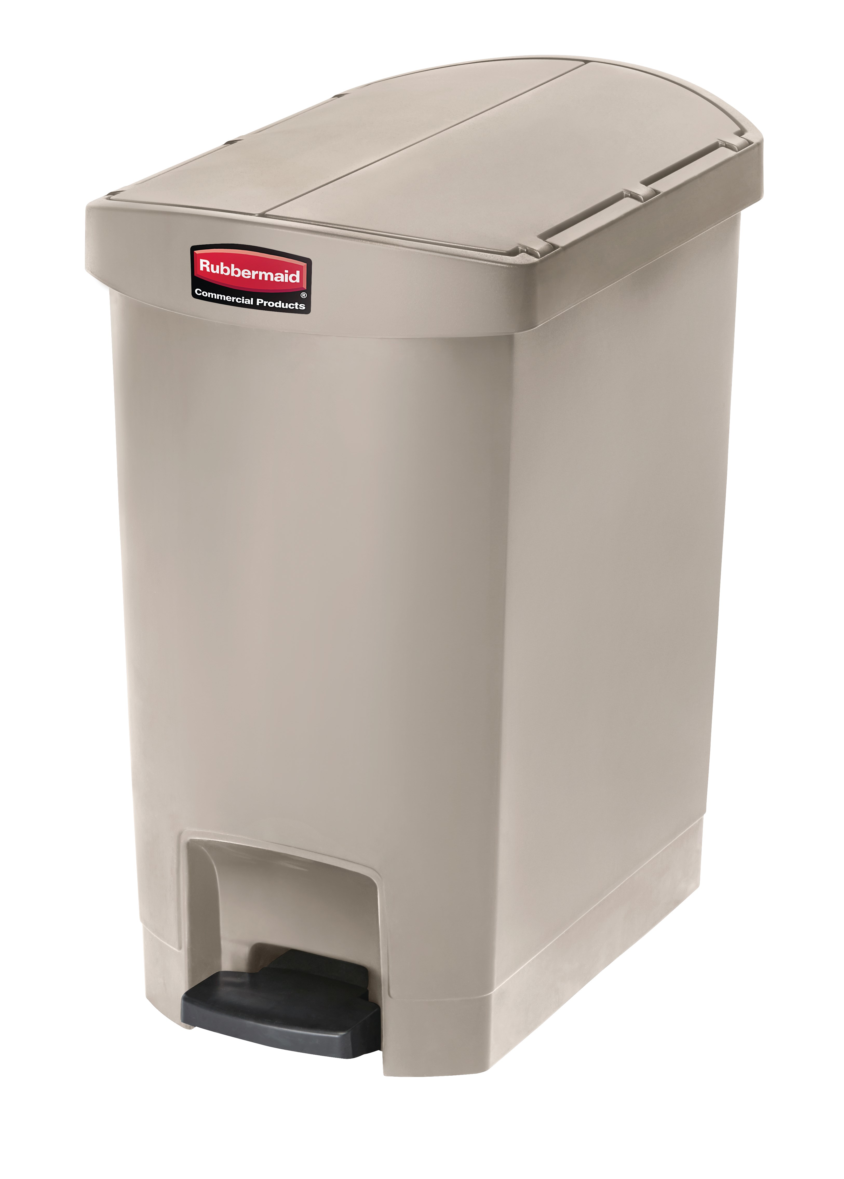 The Rubbermaid Commercial Streamline®  Step-On Container features a slim profile and small footprint to fit in tightest spaces. Streamline®  Step-On containers are constructed with premium-quality materials and meet the needs of any environment with efficiency, safety, and durability.