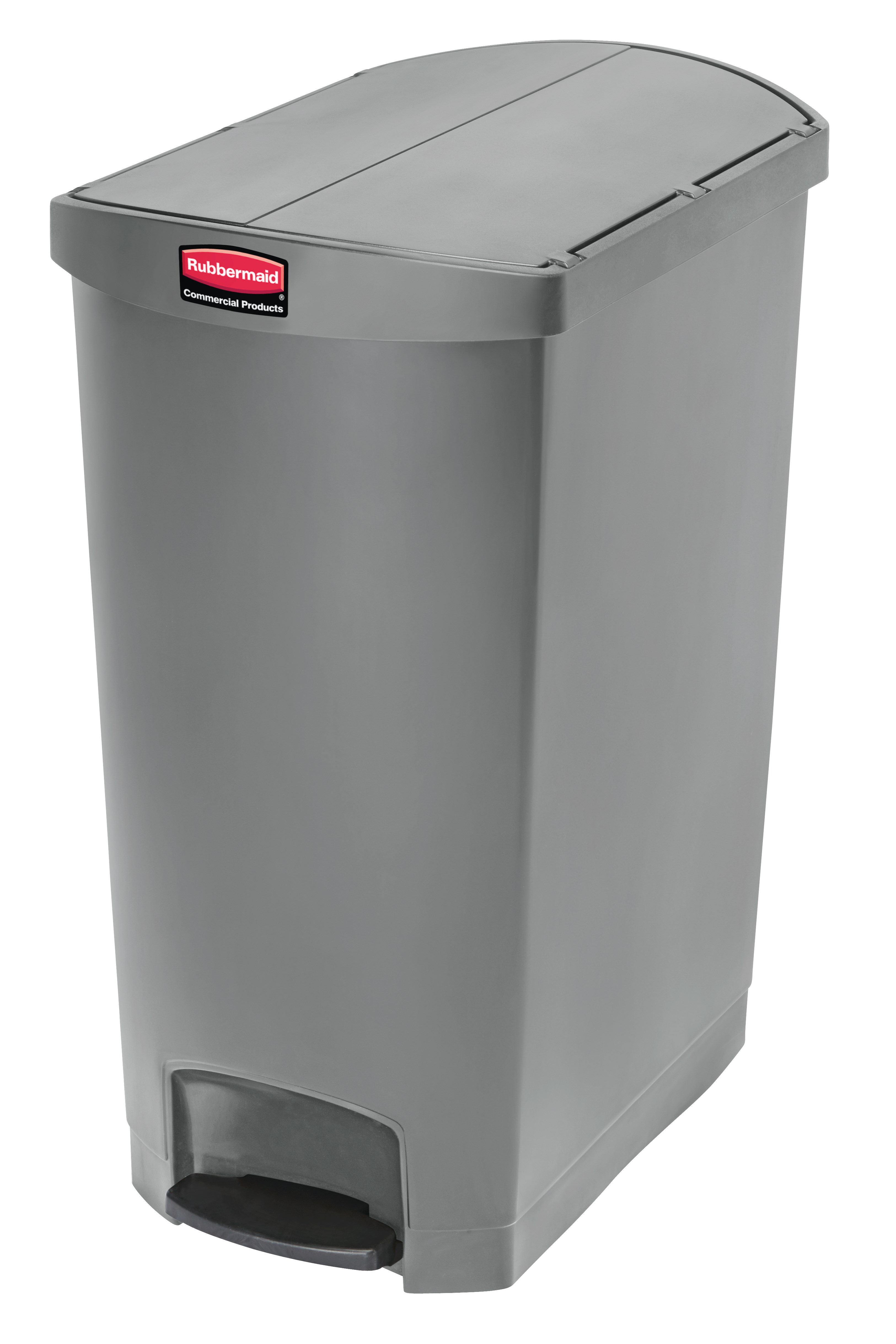 The Rubbermaid Commercial Streamline®  Step-On Container features a slim profile and small footprint to fit in tightest spaces. Streamline®  Step-On containers are constructed with premium-quality materials and meet the needs of any environment with efficiency, safety, and durability.