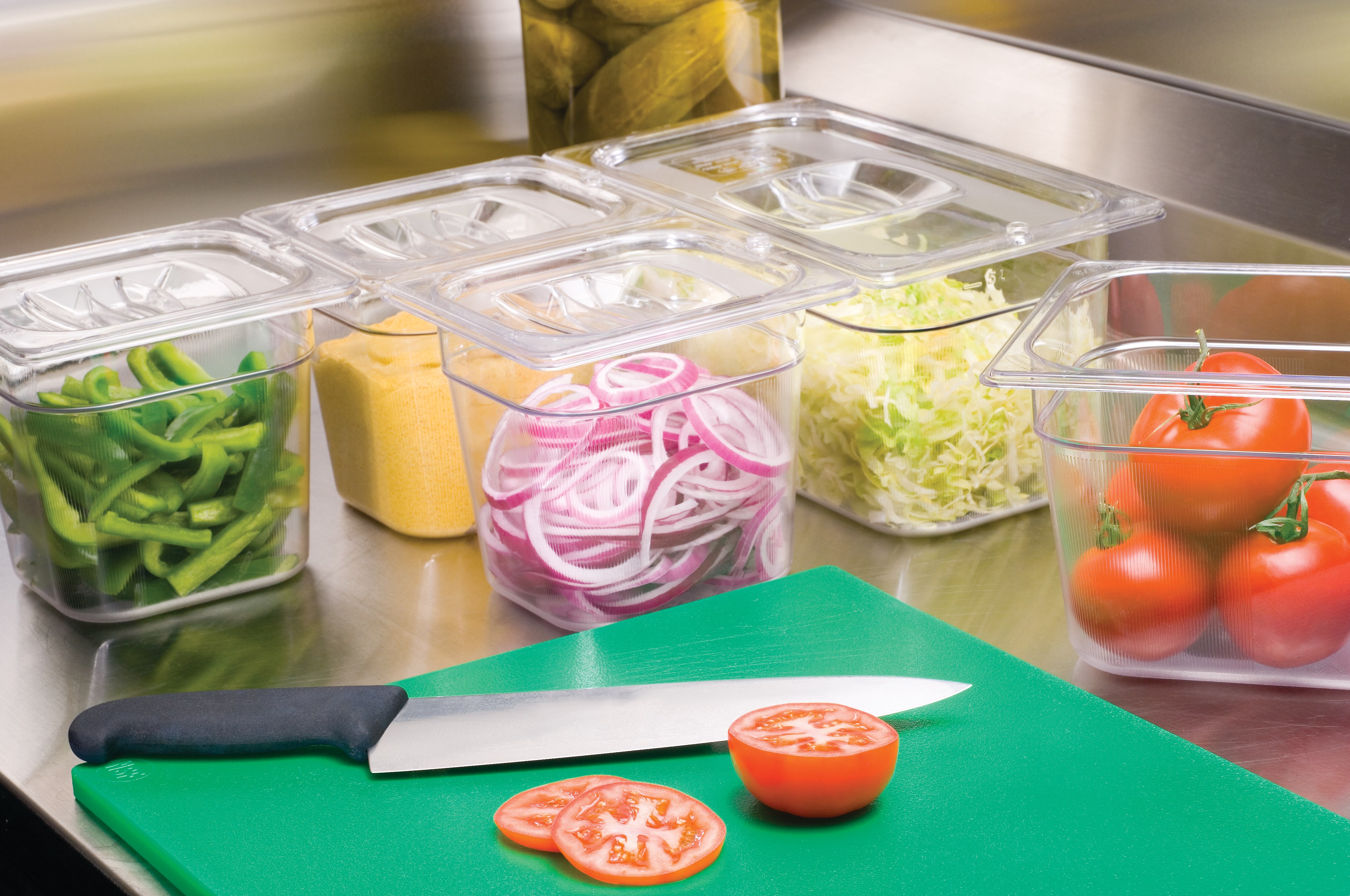 The Rubbermaid Commercial Cold Food Pan is break resistant, won't rust, dent, or bend, and is quieter than metal.