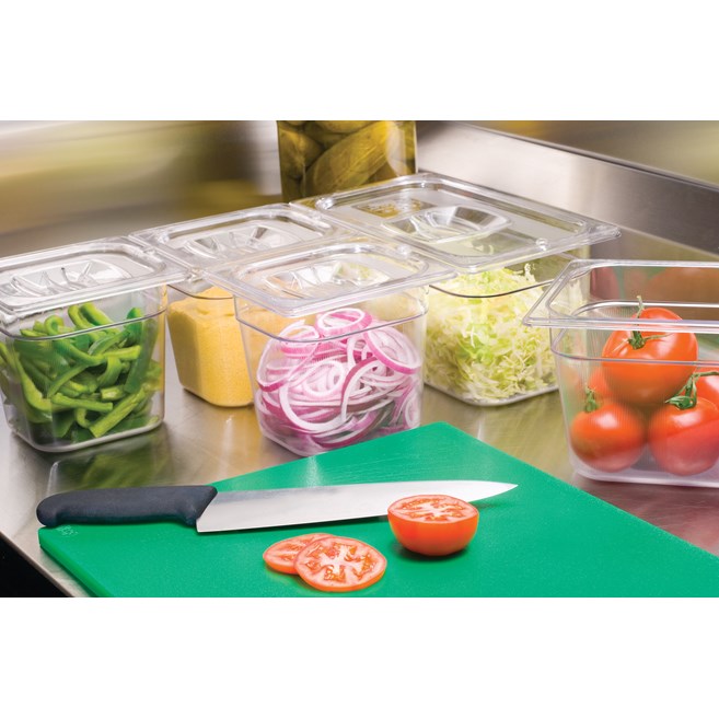 The Rubbermaid Commercial Cold Food Pan is break resistant, won't rust, dent, or bend, and is quieter than metal.