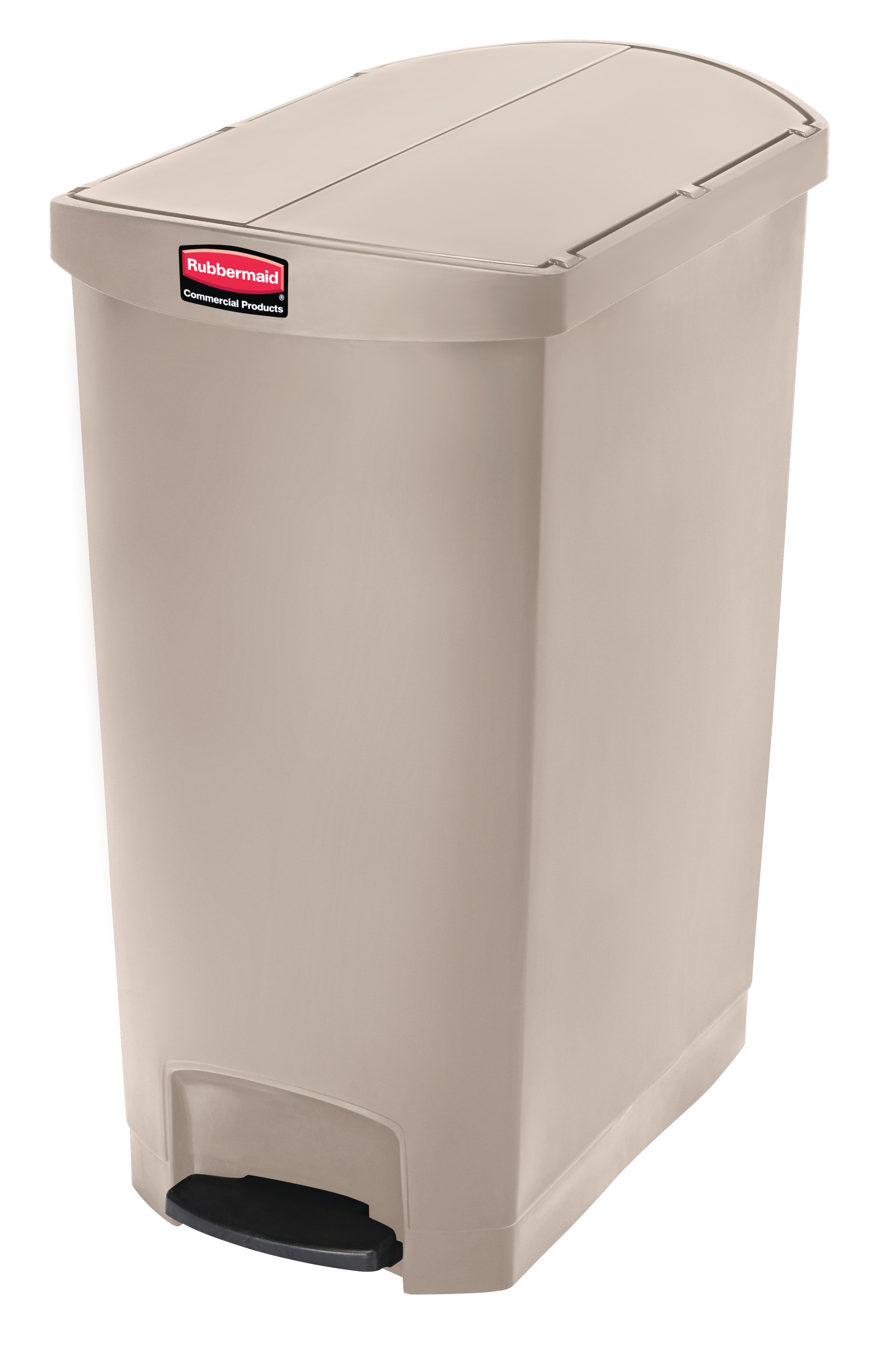 The Rubbermaid Commercial Streamline®  Step-On Container features a slim profile and small footprint to fit in tightest spaces. Streamline®  Step-On containers are constructed with premium-quality materials and meet the needs of any environment with efficiency, safety, and durability.