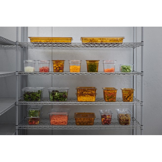 The Rubbermaid Commercial Cold Food Pan is break resistant. It won't rust, dent, or bend, and is quieter than metal.