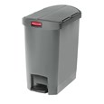 The Rubbermaid Commercial Streamline®  Step-On Container features a slim profile and small footprint to fit in tightest spaces. Streamline®  Step-On containers are constructed with premium-quality materials and meet the needs of any environment with efficiency, safety, and durability.