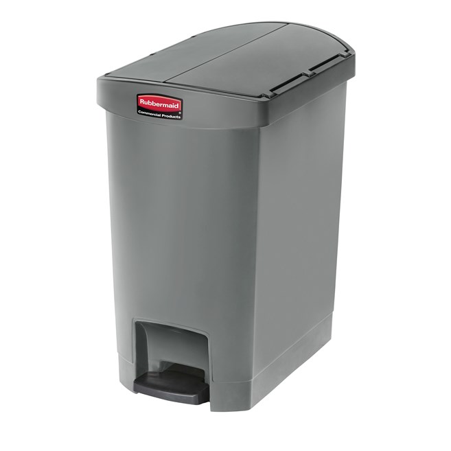 The Rubbermaid Commercial Streamline®  Step-On Container features a slim profile and small footprint to fit in tightest spaces. Streamline®  Step-On containers are constructed with premium-quality materials and meet the needs of any environment with efficiency, safety, and durability.