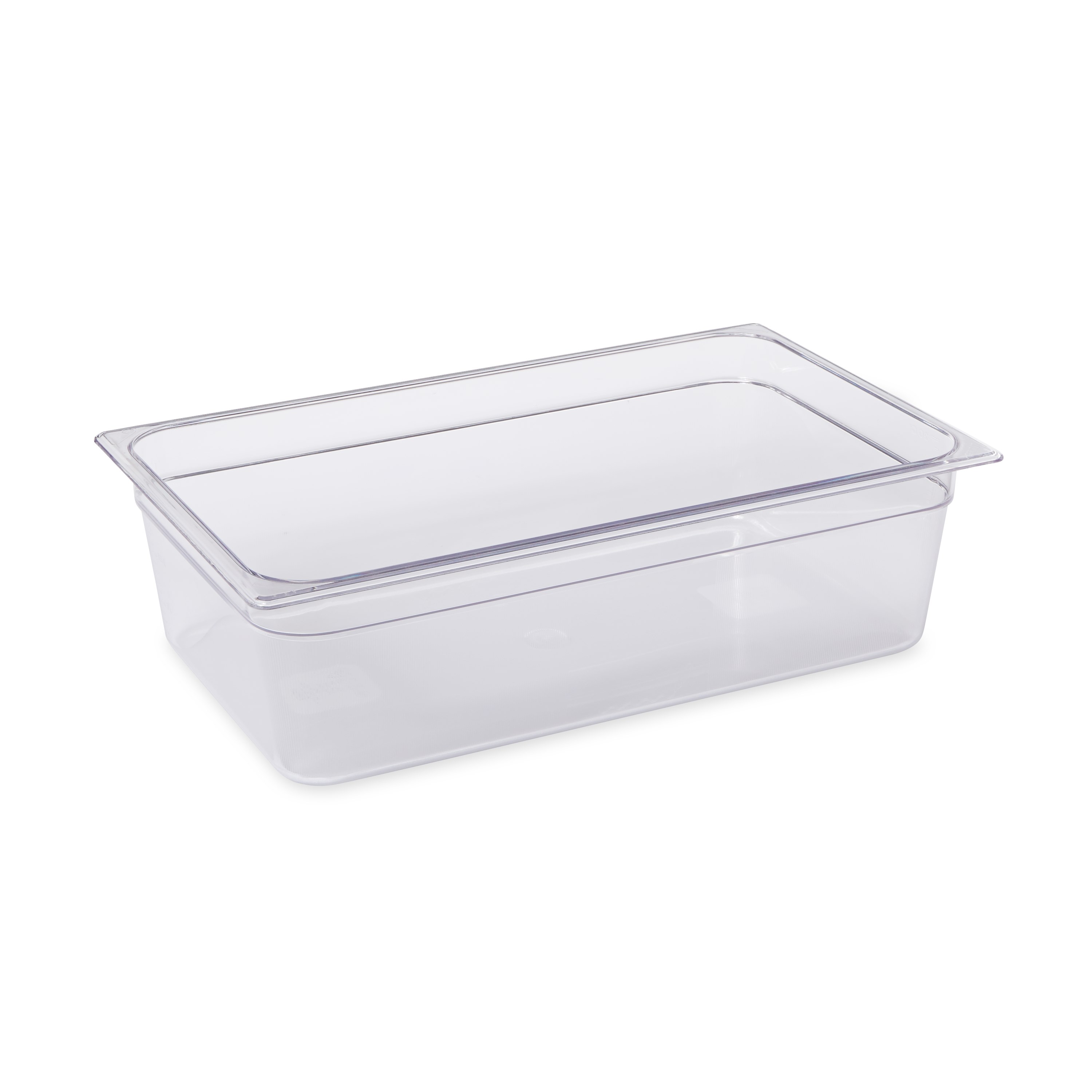 Clear, break resistant insert pans in industry standard, gastronorm sizes
