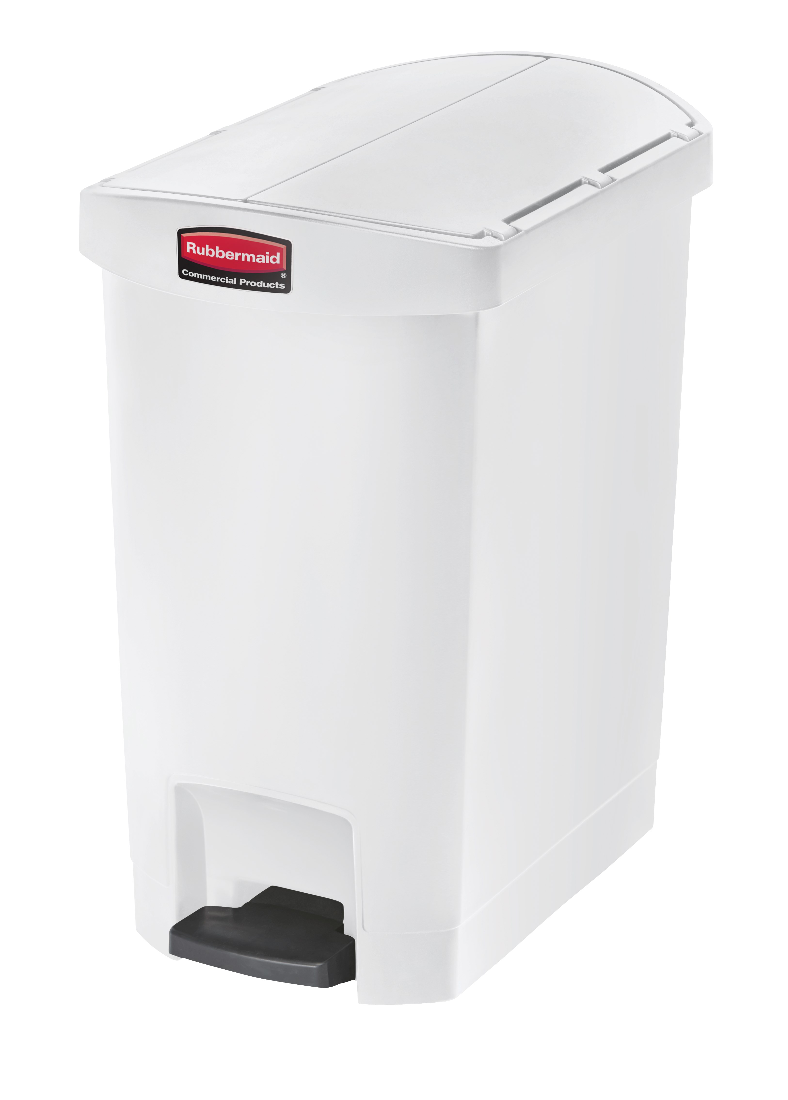 The Rubbermaid Commercial Streamline®  Step-On Container features a slim profile and small footprint to fit in tightest spaces. Streamline®  Step-On containers are constructed with premium-quality materials and meet the needs of any environment with efficiency, safety, and durability.