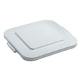Rubbermaid Commercial BRUTE® square container lids reduce pooling when containers are stored outside. The heavy-duty, durable trash can lids snap on for secure, stable stacking.