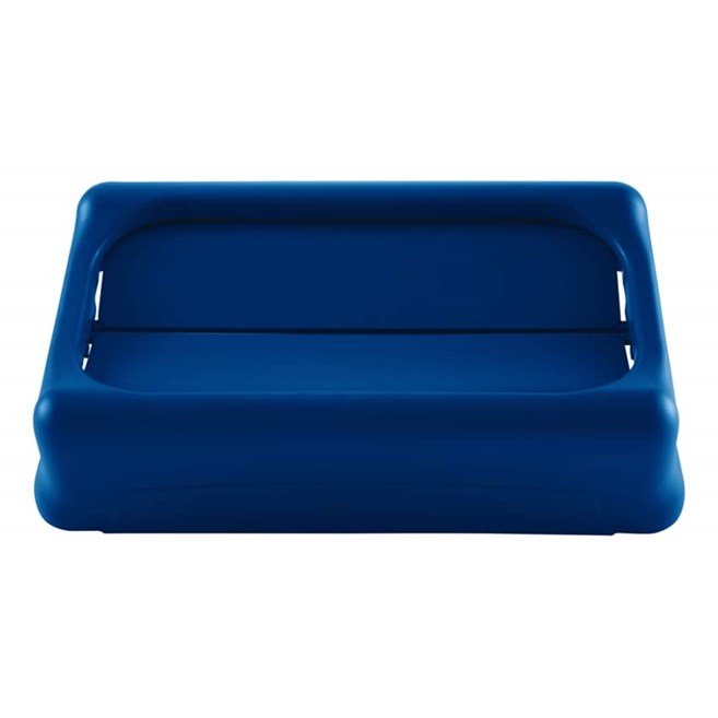 Il coperchio basculante Slim Jim® Rubbermaid Commercial favorisce il riciclo e migliora la produttività. Il coperchio basculante consente di gettare facilmente i rifiuti e torna in posizione nascondendo il contenuto del bidone. I coperchi intercambiabili migliorano lo smistamento dei rifiuti e il riciclo grazie al codice colori. La plastica ultra resistente è antiruggine e facile da pulire.