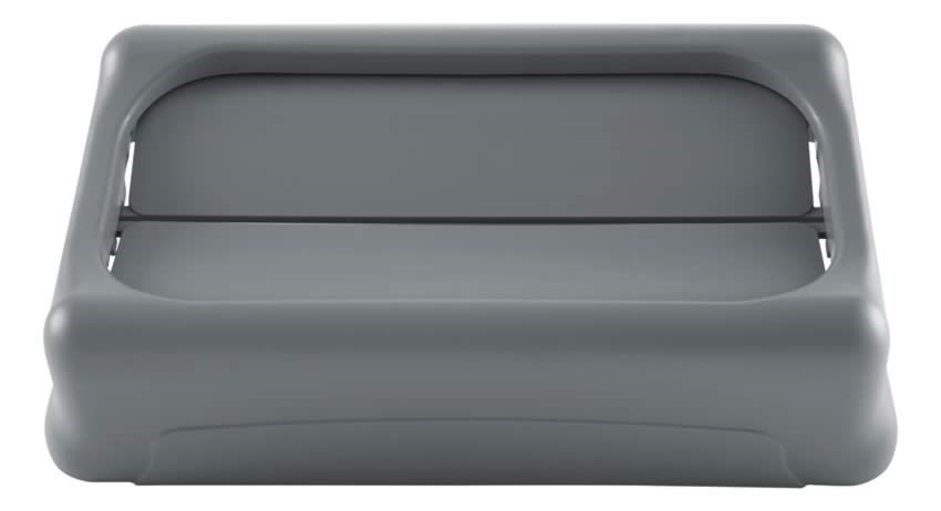 La tapa oscilante Rubbermaid Commercial Slim Jim® promueve el reciclaje y mejora la productividad. La tapa oscilante facilita eliminación de basura y se cierra para ocultar el contenido. Las tapas fomentan la separación y el reciclado de residuos con tapas intercambiables y codificadas por colores. El plástico robusto de uso es resistente al óxido y fácil de limpiar.
