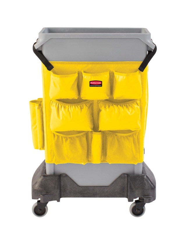 The Rubbermaid Commercial Slim Jim® Caddy Bag Maximises space efficiency by providing onboard storage for all of the supplies needed for cleaning and liner changes on-the-go.