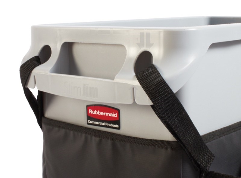 The Rubbermaid Commercial Slim Jim® Caddy Bag Maximises space efficiency by providing onboard storage for all of the supplies needed for cleaning and liner changes on-the-go.