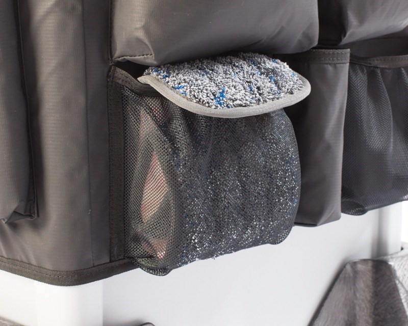 The Rubbermaid Commercial Slim Jim® Caddy Bag Maximises space efficiency by providing onboard storage for all of the supplies needed for cleaning and liner changes on-the-go.