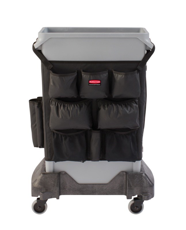 The Rubbermaid Commercial Slim Jim® Caddy Bag Maximises space efficiency by providing onboard storage for all of the supplies needed for cleaning and liner changes on-the-go.