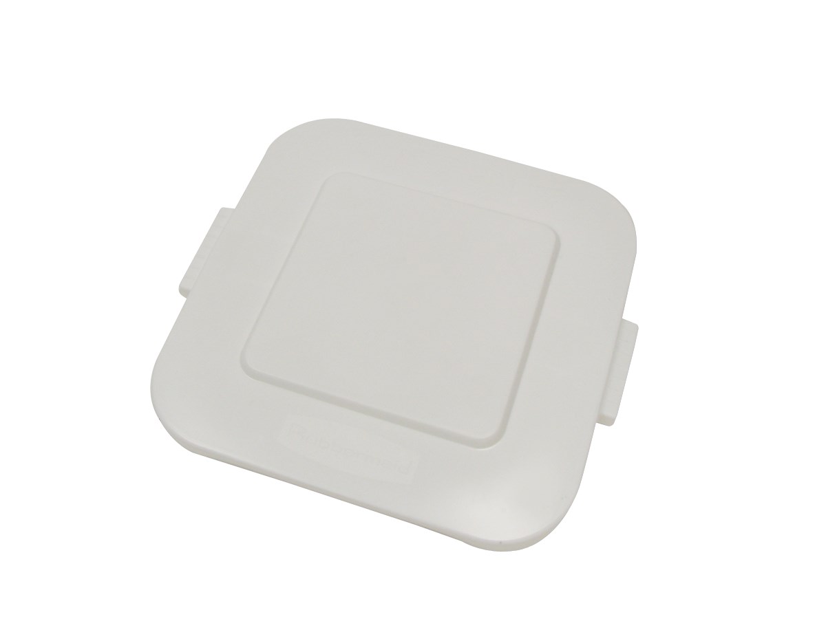 Rubbermaid Commercial BRUTE® square container lids reduce pooling when containers are stored outside. The heavy-duty, durable Waste Bin lids snap on for secure, stable stacking.