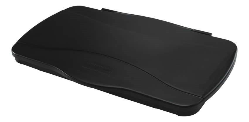 The Rubbermaid Commercial Executive Series Slim Jim® Hinged Lid promotes recycling and improves productivity.