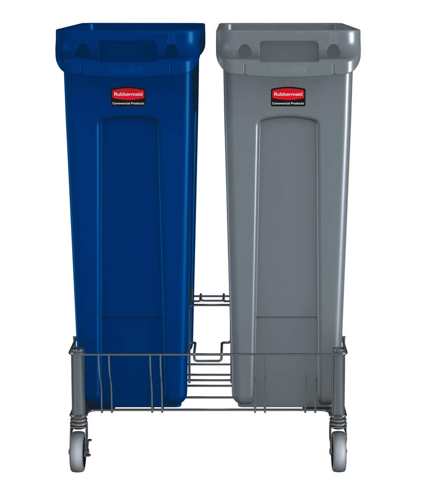 Le socle double en acier inoxydable Rubbermaid Slim Jim® est conçu pour assurer le soutien et le transport en douceur et efficace des collecteurs Slim Jim® avec conduits d’aération dans tous les établissements commerciaux.