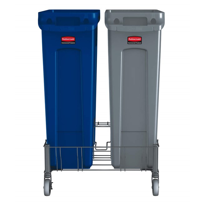 Le socle double en acier inoxydable Rubbermaid Slim Jim® est conçu pour assurer le soutien et le transport en douceur et efficace des collecteurs Slim Jim® avec conduits d’aération dans tous les établissements commerciaux.