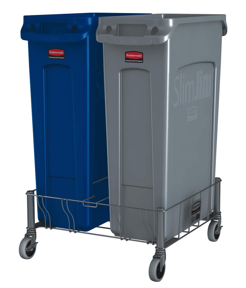 Le socle double en acier inoxydable Rubbermaid Slim Jim® est conçu pour assurer le soutien et le transport en douceur et efficace des collecteurs Slim Jim® avec conduits d’aération dans tous les établissements commerciaux.