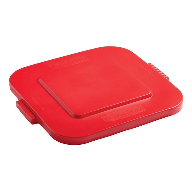 Die 4-eckigen BRUTE®-Behälterdeckel von Rubbermaid Commercial reduzieren Wasseransammlungen bei der Lagerung der Behältern im Freien. Der langlebige und strapazierfähige Abfalleimerdeckel mit Schnappverschluss ermöglicht ein sicheres Stapeln.