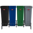 The Rubbermaid Commercial Vented Slim Jim® Stainless Steel Quadruple Dolly is designed to support and transport Vented Slim Jim® containers smoothly and efficiently through any commercial facility.