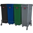 The Rubbermaid Commercial Vented Slim Jim® Stainless Steel Quadruple Dolly is designed to support and transport Vented Slim Jim® containers smoothly and efficiently through any commercial facility.